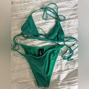 Vinca Green Sparkle Triangle Bikini Set